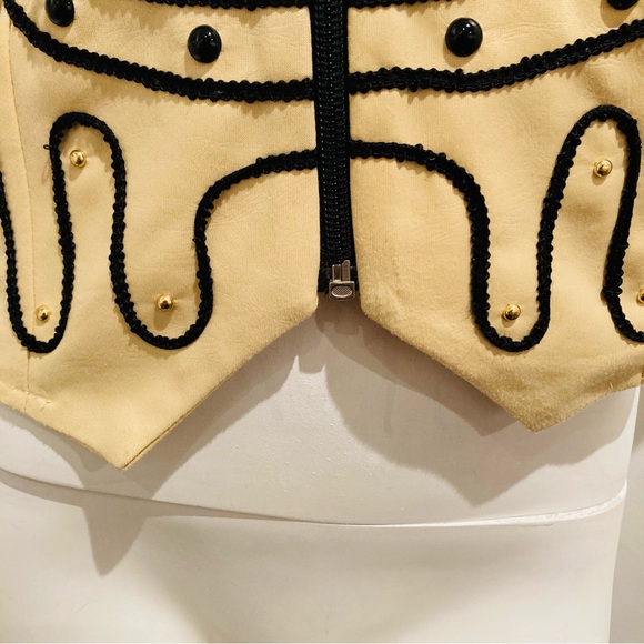 RANCH DIP Vintage 90s Pale Yellow Rodeo Style Zip-up Vest sz M/L - Picture 4 of 8